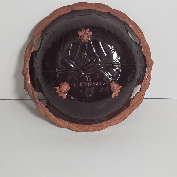 Claire Burke Pottery Bowl Fruit Clay Center Glazed Matte Edge Footed Terra Cotta - Picture 7 of 10